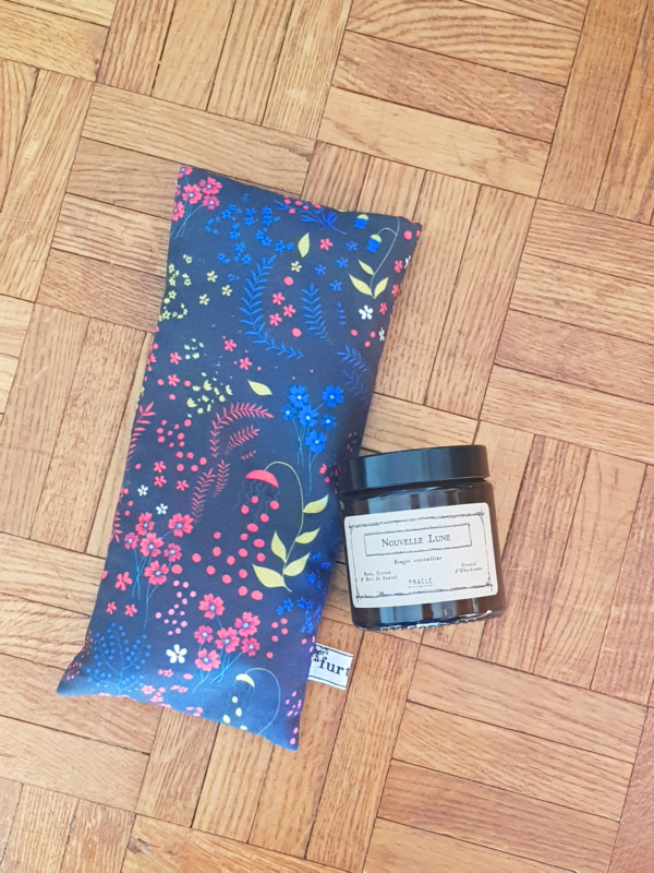 Coffret relaxation coussin pour les yeux bougie